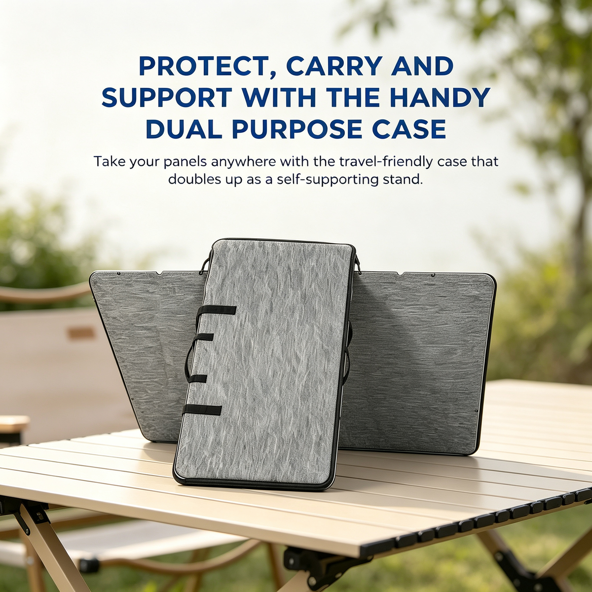 220W Portable Foldable Solar Panel with Stand - IP68 Waterproof