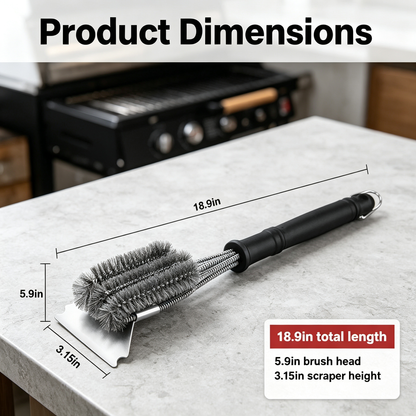 4-Head Grill Brush with Scraper