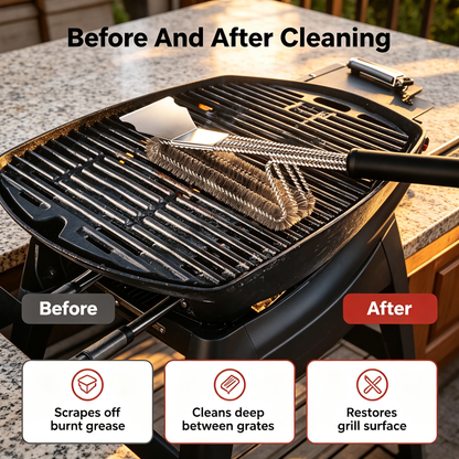 4-Head Grill Brush with Scraper
