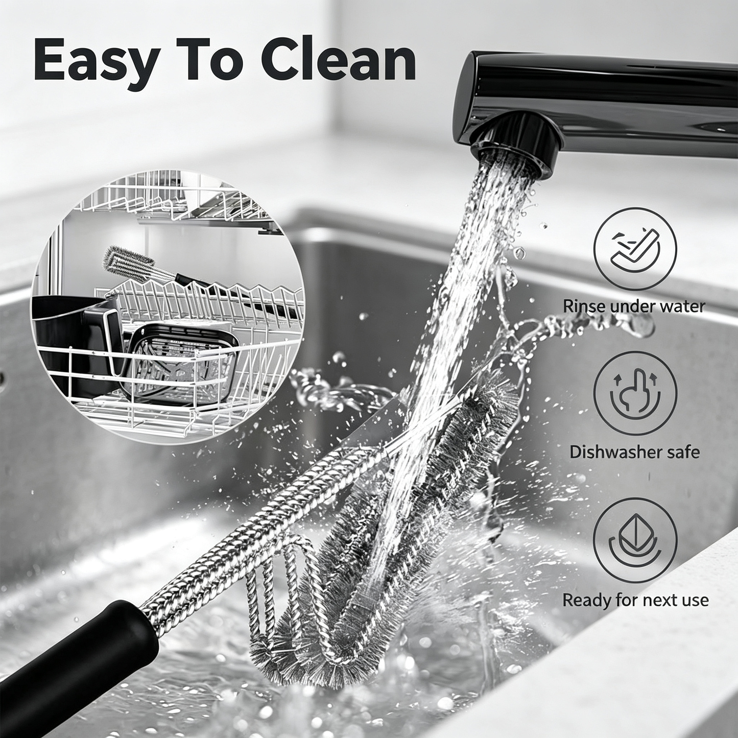 4-Head Grill Brush with Scraper