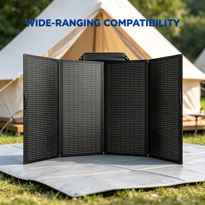 220W Portable Foldable Solar Panel with Stand - IP68 Waterproof